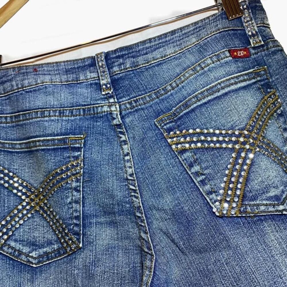 ✨Rare Plus Size Ladies Vintage 90s Rhinestone Mega-Flare Jeans ✨